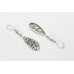 Handmade Dangle Earrings 925 Sterling Silver Engraved Floral Designer Gift o